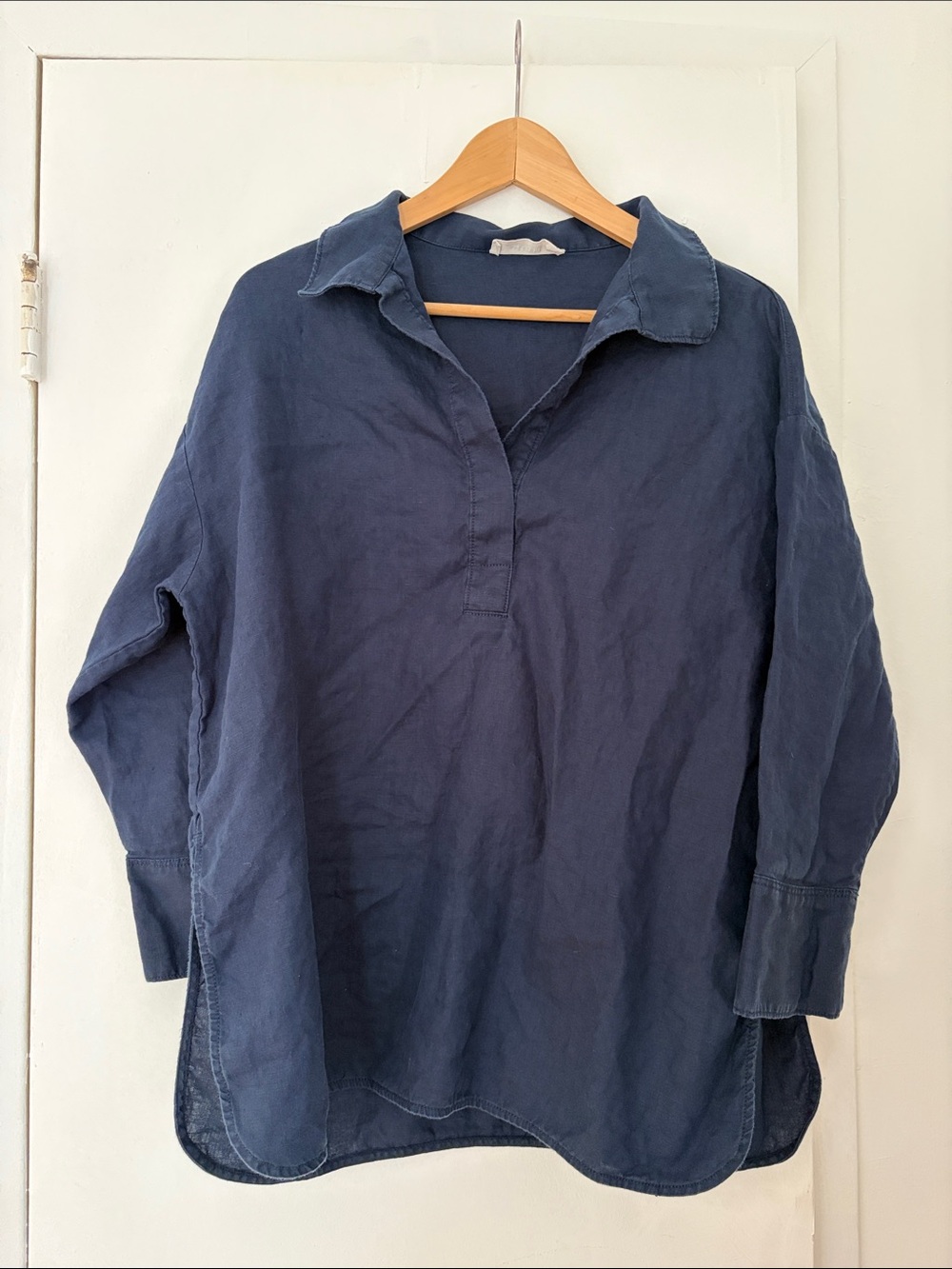 Everlane Navy Pullover Linen Shirt